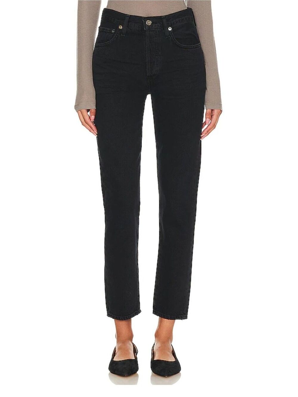 $218|NWT|AGOLDE Austin Mid Rise Tapered Slim Jeans in Crushed Sz.23